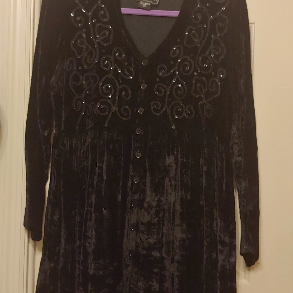 Black Velvet Baby Doll Dress